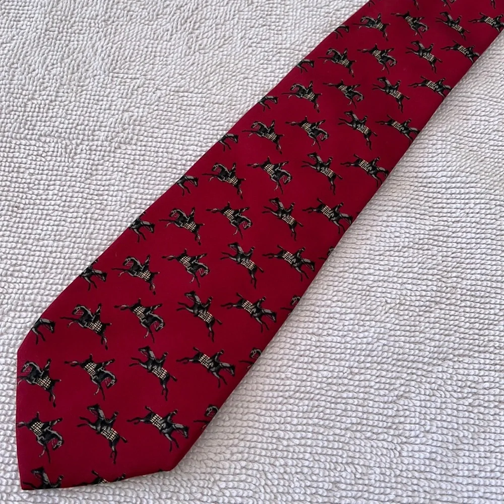 Burberry equestrian jockey silk tie, as is - Picture 1 of 12